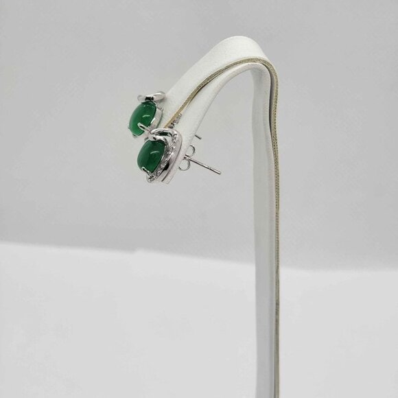 NEW Round Jade earrings - Picture 4 of 4
